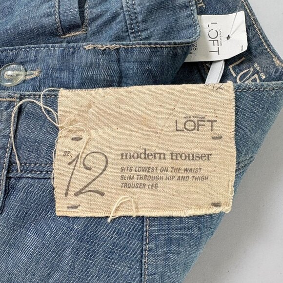 Ann Taylor Loft Modern Trouser Leg Pants Jeans Size 12 Blue Cotton NWT - Picture 5 of 10